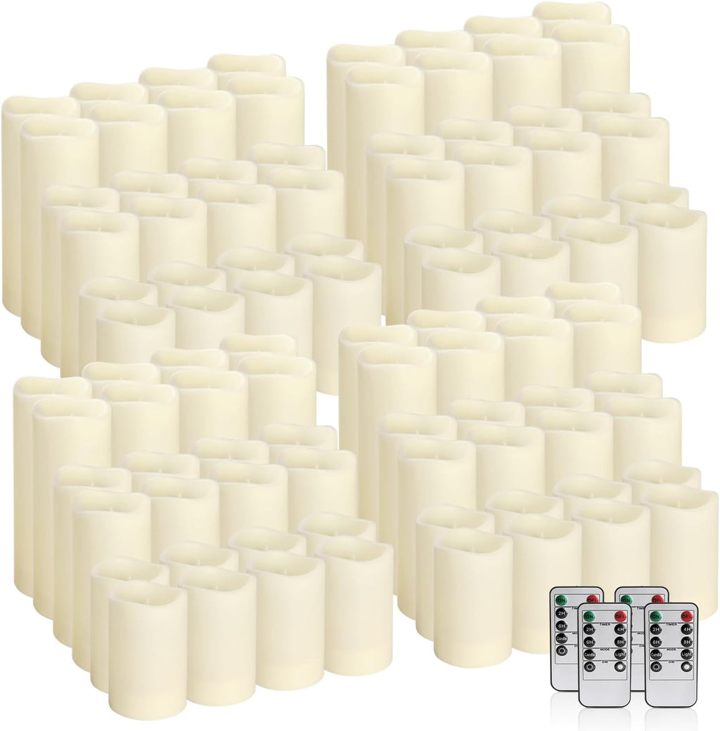 96-Pack LED Flameless Candles with Remote Control - Perfect for Home, Parties, and Special Occasions - Create a Magical Ambiance Effortlessly(Three Sizes)