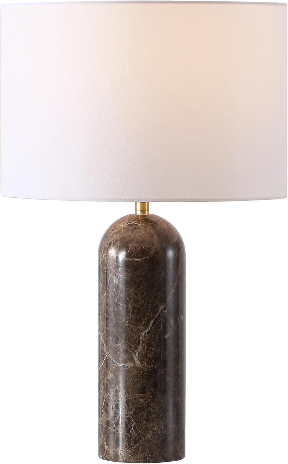 SAFAVIEH Couture Lighting Collection Kayabelle Dark Brown/White Marble 27-inch Dimmable Table Lamp for Bedroom Living Room Home Office Desk Nightstand (LED Bulb Included)