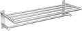 Moen Y5794CH 24-Inch Wide Modern Bathroom Hotel-Style Towel Storage Shelf with Towel Bar, Chrome