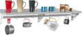 Hally Stainless Steel Shelf with 8 Hooks 14' x 72' Wall Mounted Pot Rack 400lb, NSF Commercial Floating Shelving for Storage Hanging Pots, Pans, cookware in Restaurant, Kitchen, Home and Hotel