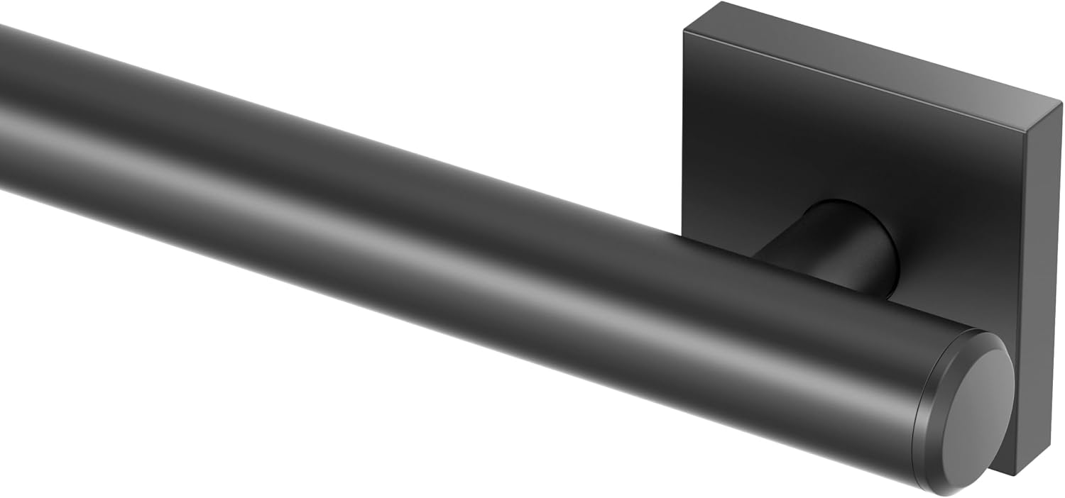 Gatco 942MX Elevate 18' L Grab Bar, Matte Black/ADA Compliant Stainless Steel Safety Grab Bar for Bathroom