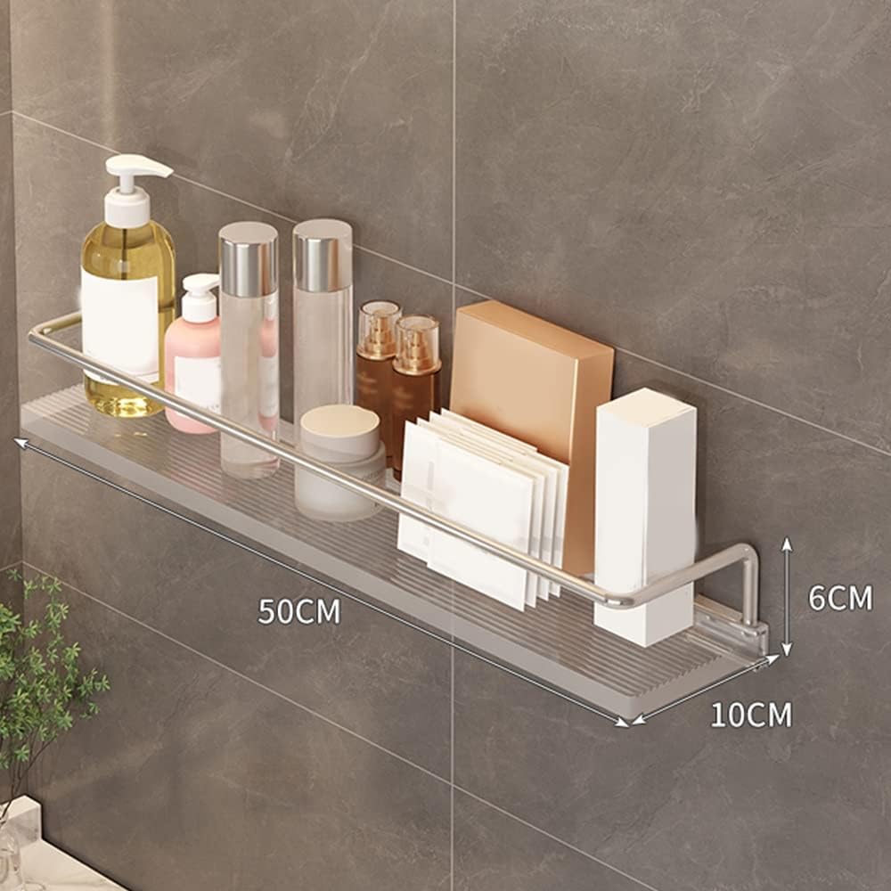 Acrylic Bathroom Corner Shelf Wall Mounted nizer with Towel Rack Transparent Cosmetic Storage Shelf for Dressing Table Floating Shelves for Kitchen Gold Finish 50cm