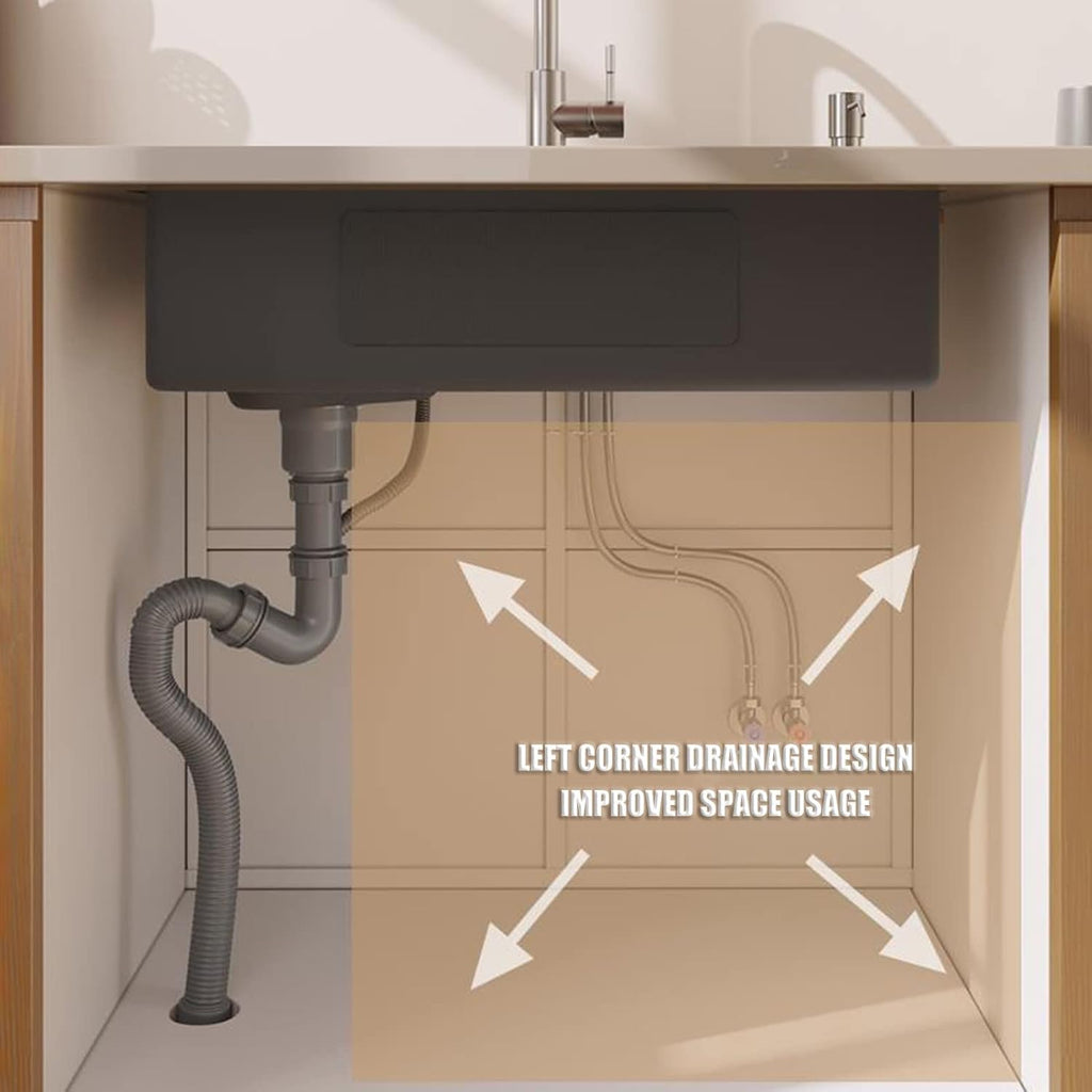 Silver Single Bowl Bar Prep Sink 304 Stainless Steel Kitchen Sink RV Sink with Drain Pipe and Installation Kit Drop in Or Undermount (Color : A-Have Faucet, Size : 68x45x21cm) (Bhave Faucet 60x45