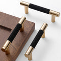 50 Pack 3 Inch 76 mm Bar Cabinet Pulls Gold and Black Knurled Handles for Brushed Gold Drawer Pulls Cupboard Aluminum Handles