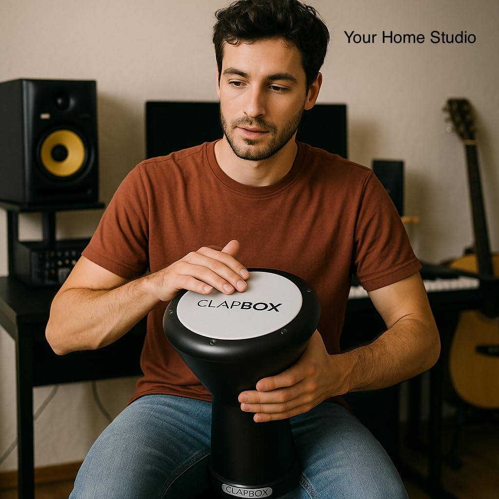 Clapbox Darbuka Hand Drum, A Percussion Instrument good for Beginners or Professionals, NOT MADE IN CHINA, The most reviewed Hand Drums brand Worldwide (Black)