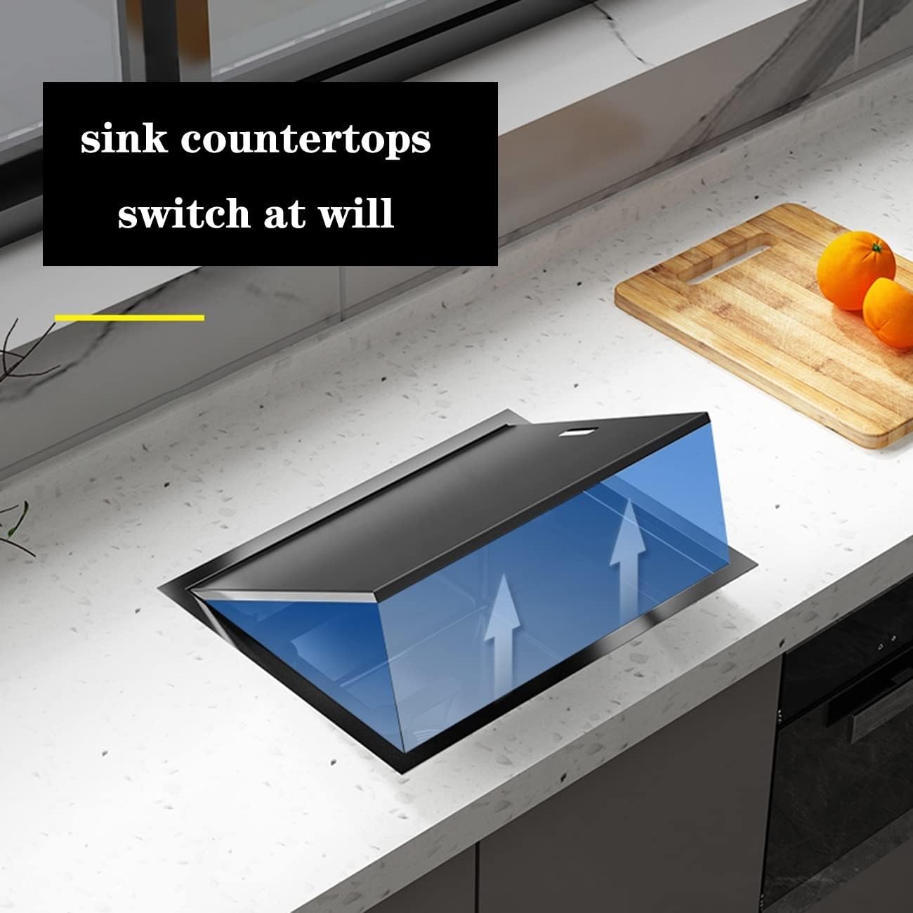 Kitchen Sinks, Single Bowl Rv Hidden Sink Small Single Bowl Sink Built-in Sink Kitchen Pantry Bar Sink Space Saving (35 * 45 * 22Cm