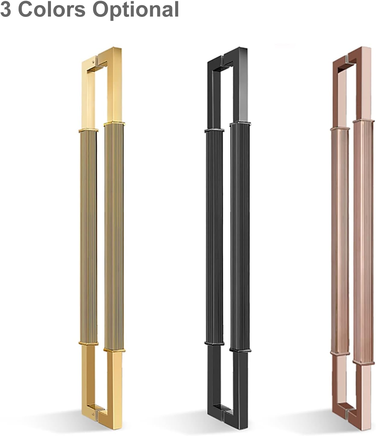 Sliding Barn Door Handle Pull Set Two Sided Push Pull Door Handle for Interior/Exterior Doors Perfect for Shower Doors Home Office Kitchen Bathroom WC Includes Screws Stylish and D