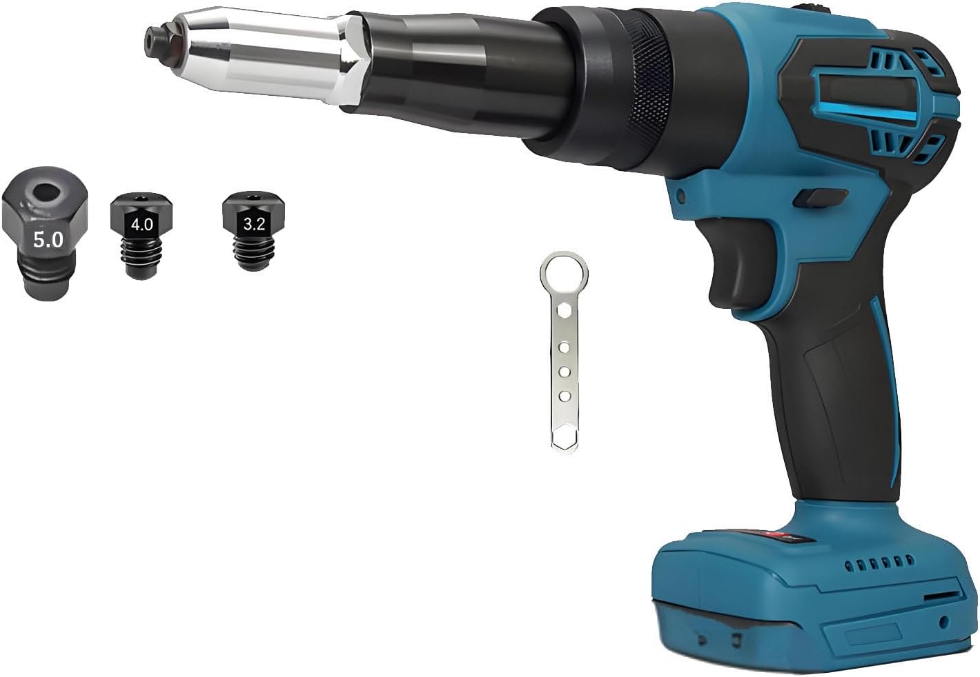 26V Brushless Cordless Rivet Gun, Electric Blind Riveter Tool Kit - Portable Battery Pop Rivet Gun with Ergonomic Handle, LED Light, Compatible for Various Industries Baremachine