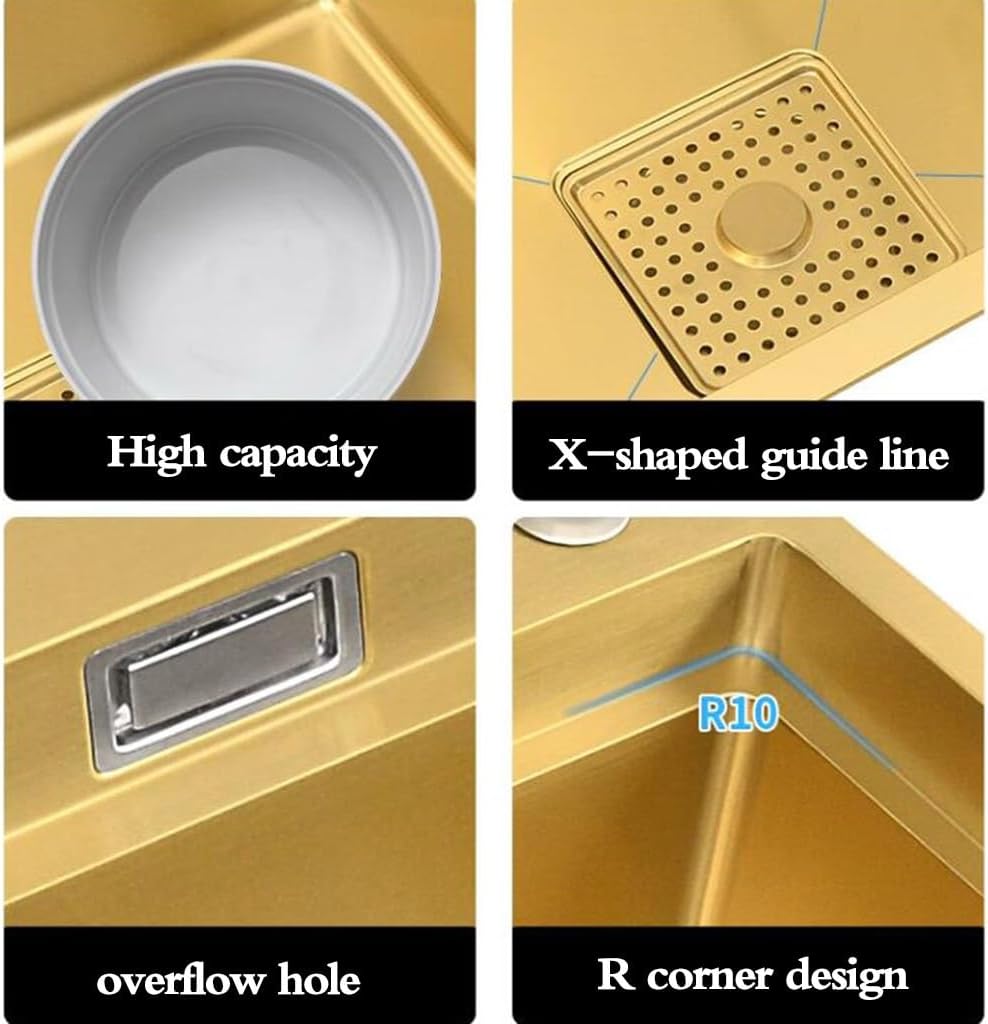 Single Bowl Stainless Steel Double Bowl Sink Multifunctional Large Size Sink Hotel Commercial Sink Kitchen Household Dishwashibasin (82 * 46 * 24Cm