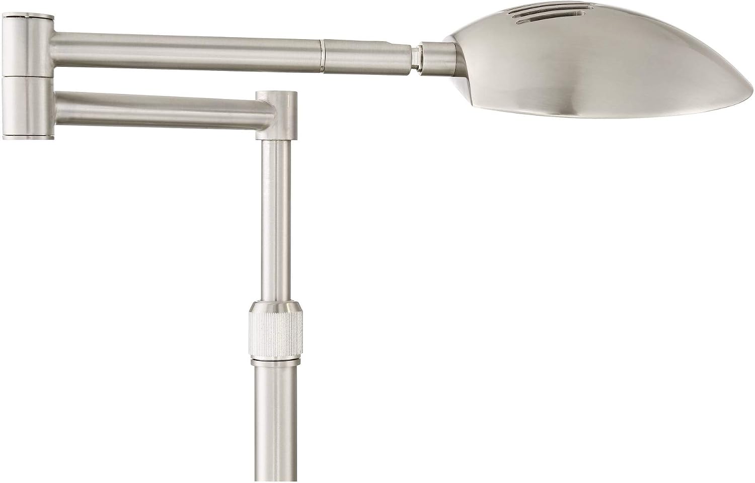 Possini Euro Design Eliptik Modern Desk Table Lamp 24 1/2' High Satin Nickel Metal LED Swing Arm Adjustable Height Decor for Bedroom Living Nightstand Bedside Office Kids Room House Home Family