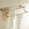 Crystal Gold Color Bathroom Accessories Set Gold Polished Brass Bath Hardware Set Wall Mounted Bathroom Products,Double Towel Bar