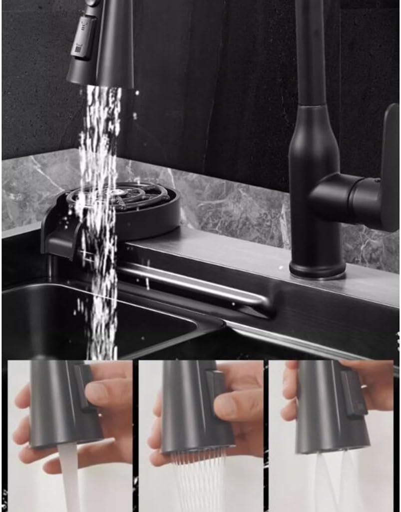 Kitchen Sinks, Single Bowl Multifunctional and Practical Single Bowl Sink Stainless Steel Countertop Sink Kitchen Dishwashibasin Bar Hand Sink (65 * 45Cm