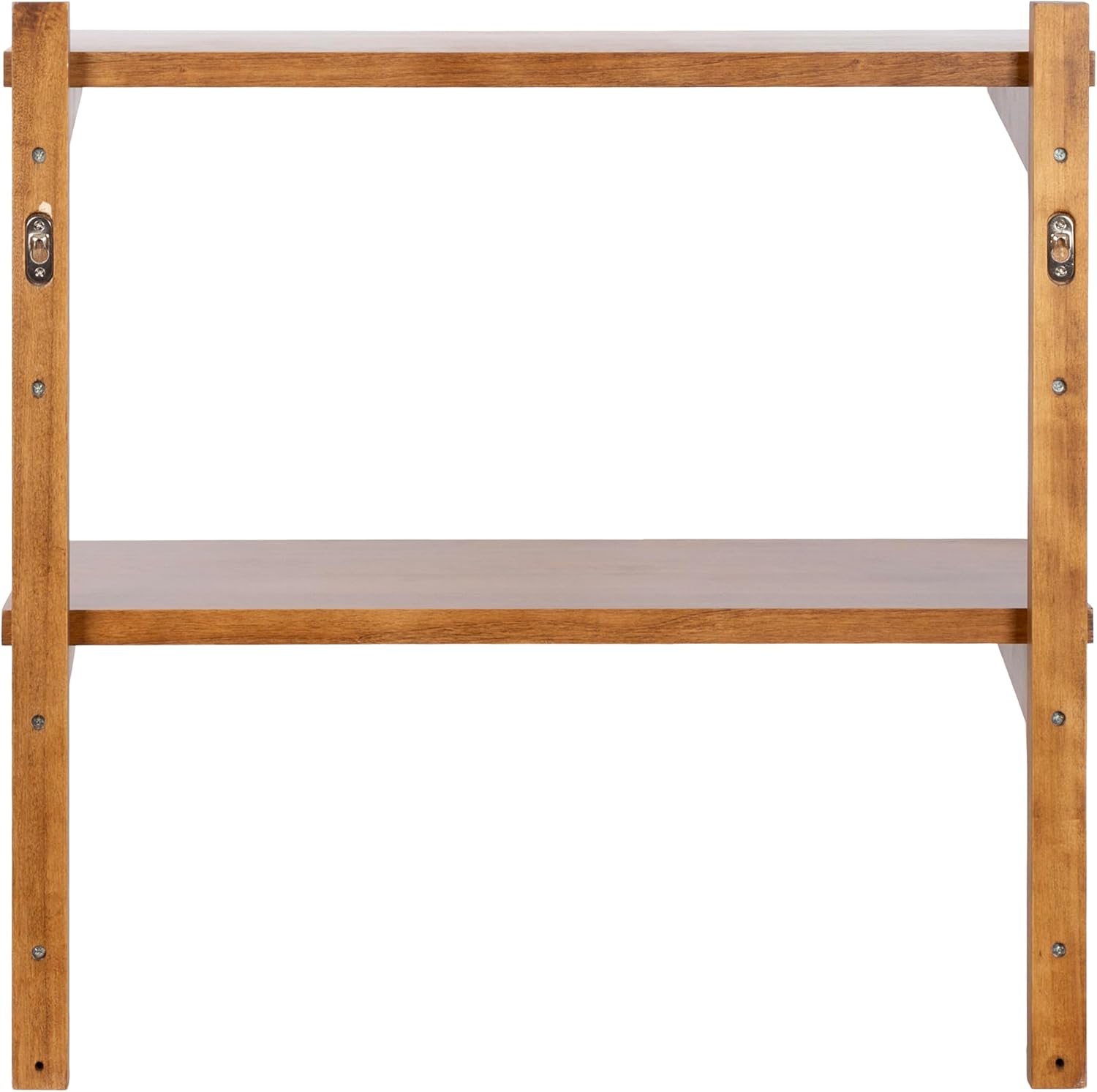 Kate and Laurel Meridien Modern Two-Tier Wooden Shelves, 24 x 12 x 24, Rustic Brown, Stunning Tiered Wall Shelf for Storage and Display as Cute Nursery Shelving or Bedroom Storage