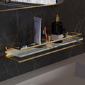 Bathroom Hardware Set, Gold Bath Accessories Wall Mounted Towel Rack,Towel Bar,Toilet Brush,Towel Hooks,Paper Holder,50cm Shelf