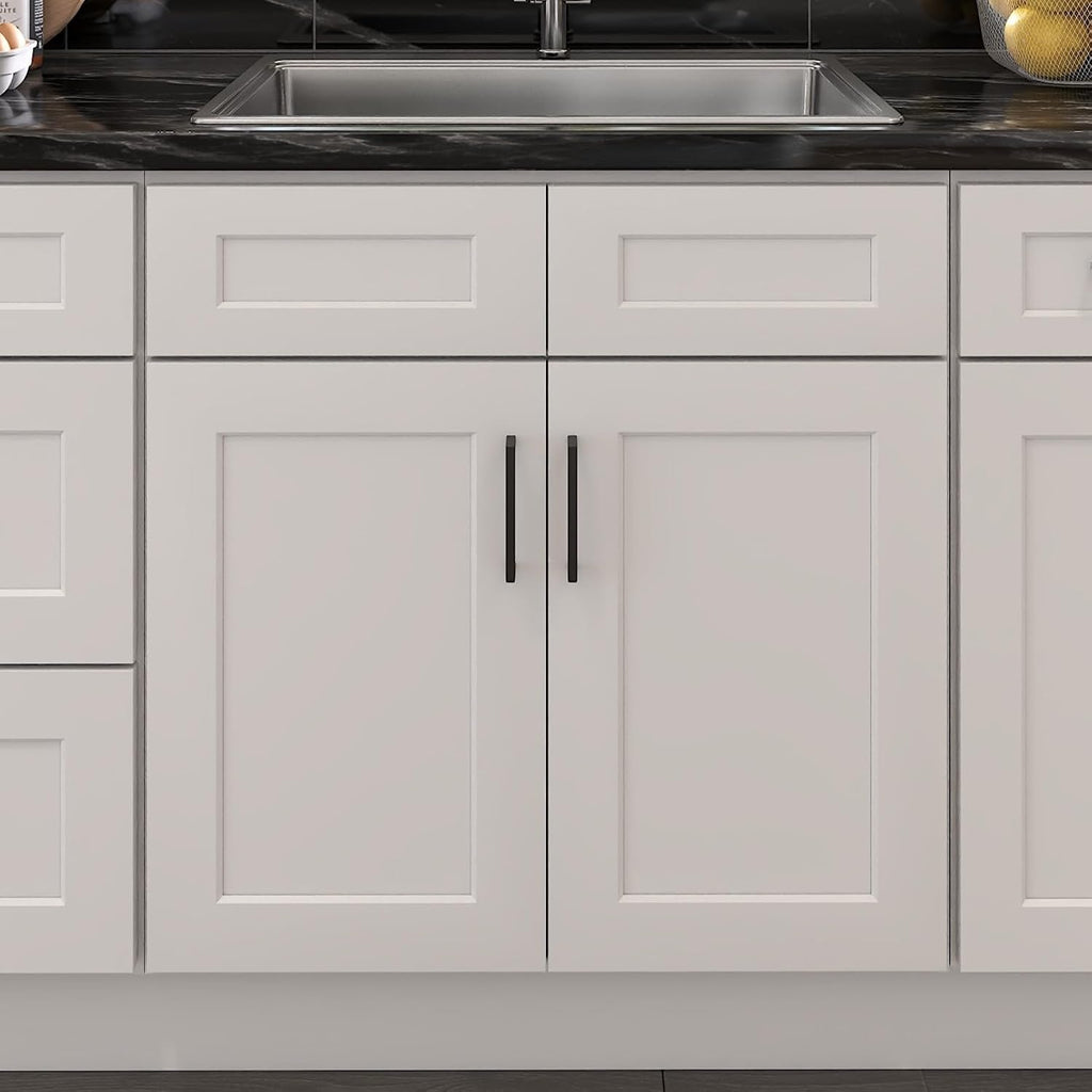Furinno Shaker Sink Bases Kitchen Cabinet, Ready to Assemble, 24 D x 30 W x 34.5 H, White