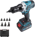 Rivet Nut Gun Set Cordless Rivet Nut Gun Set, Brushless Pop Rivet Insert Installation Tool, 26v 6600mah Battery Powered Rivet Gun for Steel & Aluminum Rivet Nuts(6.6Ah)