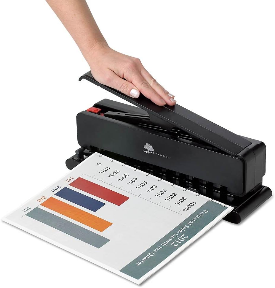 Levenger Circa Leverage Discbound Hole Punch, Heavy-Duty Large Paper Puncher for Disc Notebooks, Binders, Journals, Business Home Office Supplies
