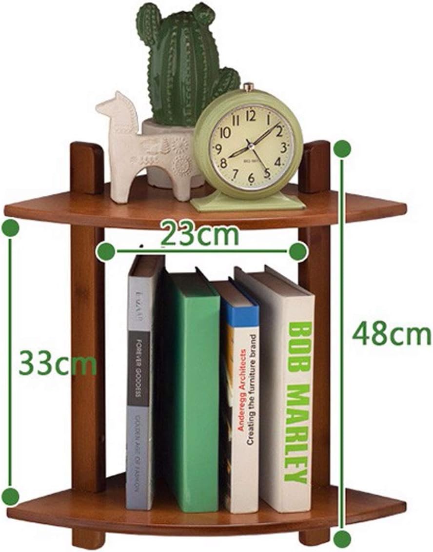 Bookshelf 2-Tier Wall Mount Corner Shelves Wall Mounted Open Book Shelf Space Saving Decorative Shelves for Home and Office Space for Living Room Home Office (Color : Brown)