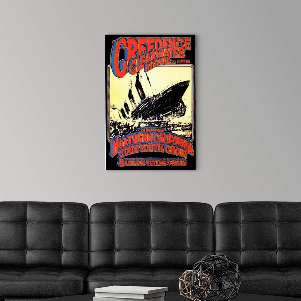 GREATBIGCANVAS Creedence Clearwater Revival Poster Canvas Wall Art Print, Classic Rock Home Decor Artwork, 20'x30'