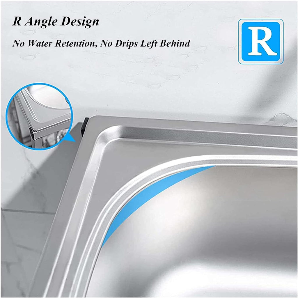 Stainless Steel Utility Sink, 304 Commercial Sink with Swivel Faucet, Backsplash, Drain Strainer, Adjustable Bullet Feet, Deep Oversized Single Bowl Sink