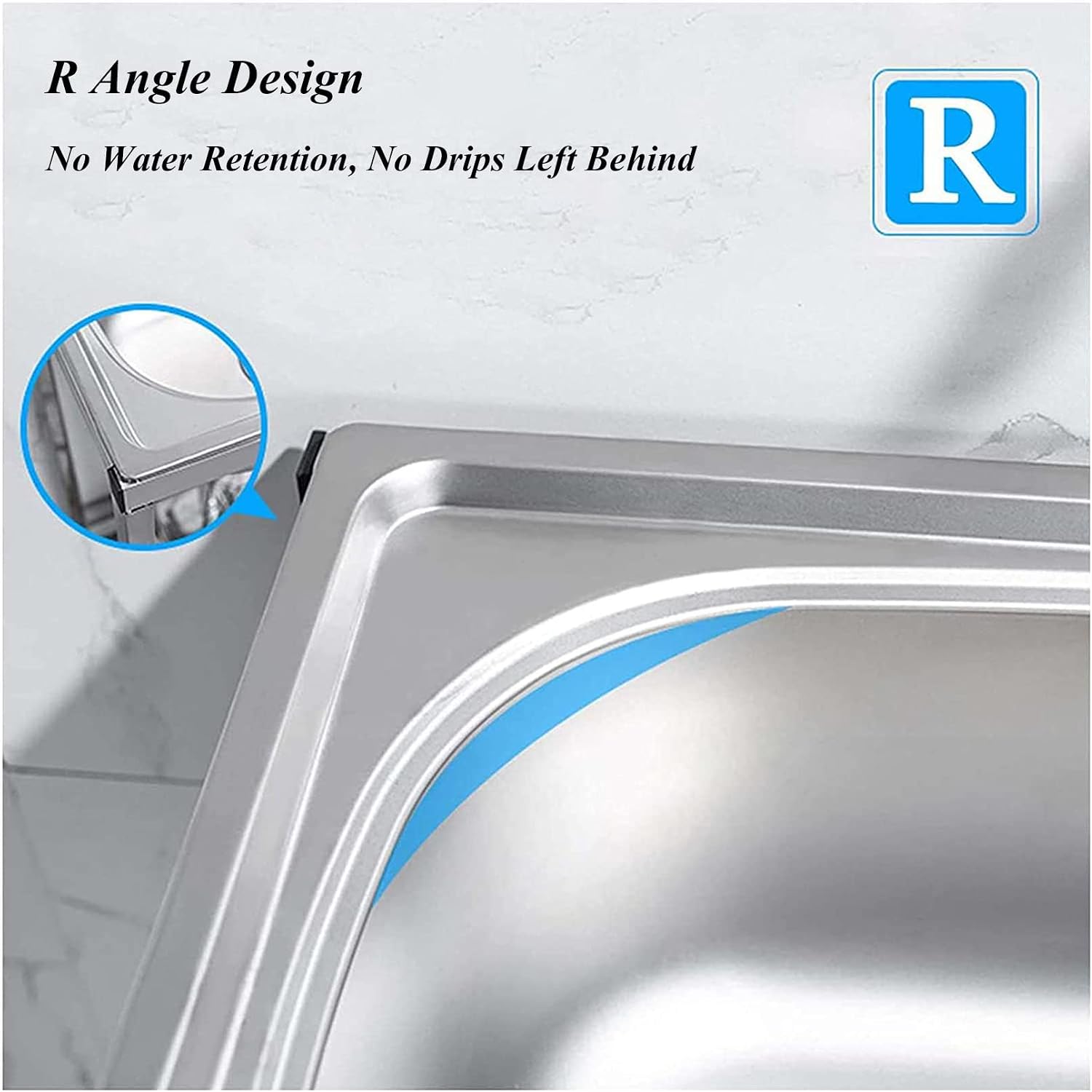 Single Bowl Sink Laundry Tub Culinary Sink Stainless Steel Commercial Utility Basin with Faucet for Outdoor Indoor, Garage, Restaurant, Kitchen, Laundry or Utility Room