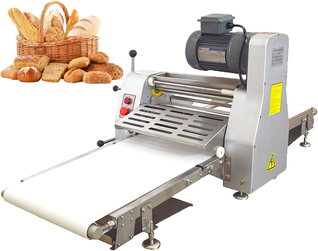 TECHTONGDA Commercial Dough Sheeter Pasta Roller Dough Press Machine Fondant Flattener Pizza Pastry Sheeter with 70.9x19.7' Conveyor Belt Bakery Equipment