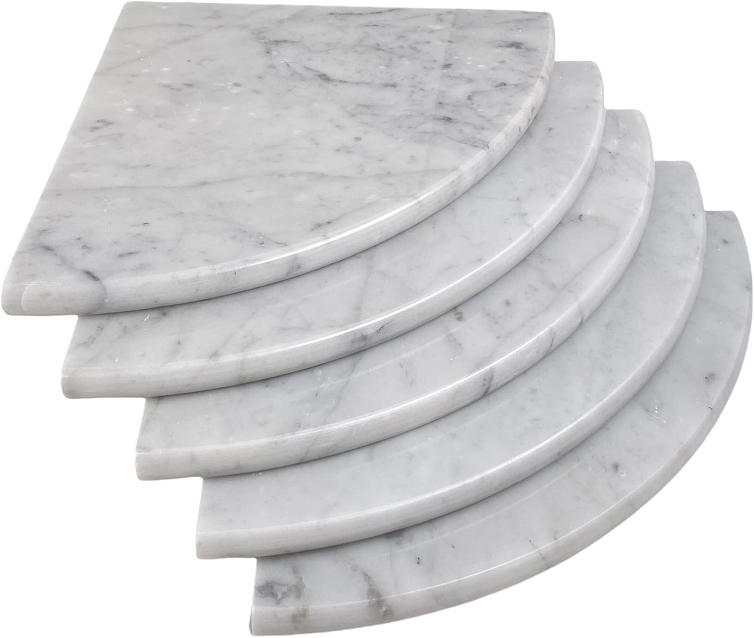 Tenedos 9'' X 9'' Round Edge Bianco Carrara Premium Corner Shower Shelf Piece Both Sides Polished (5)