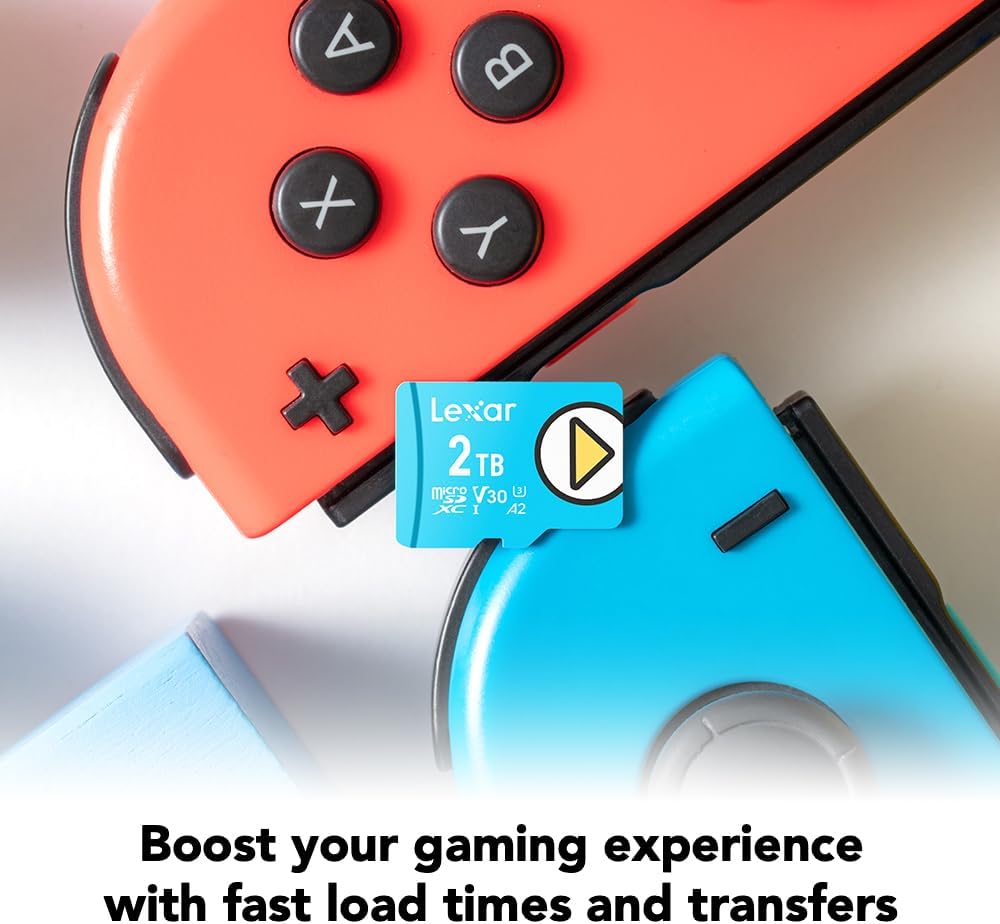 Lexar 2TB Play Blue Micro SD Card, UHS-I, C10, U3, V30, A2, 4K, Up to 160MB/s microSDXC Memory Card, Expanded Storage for Nintendo-Switch 1, Gaming Devices, Smartphones, Tablets (LMSPLBL002T-BNNNU)