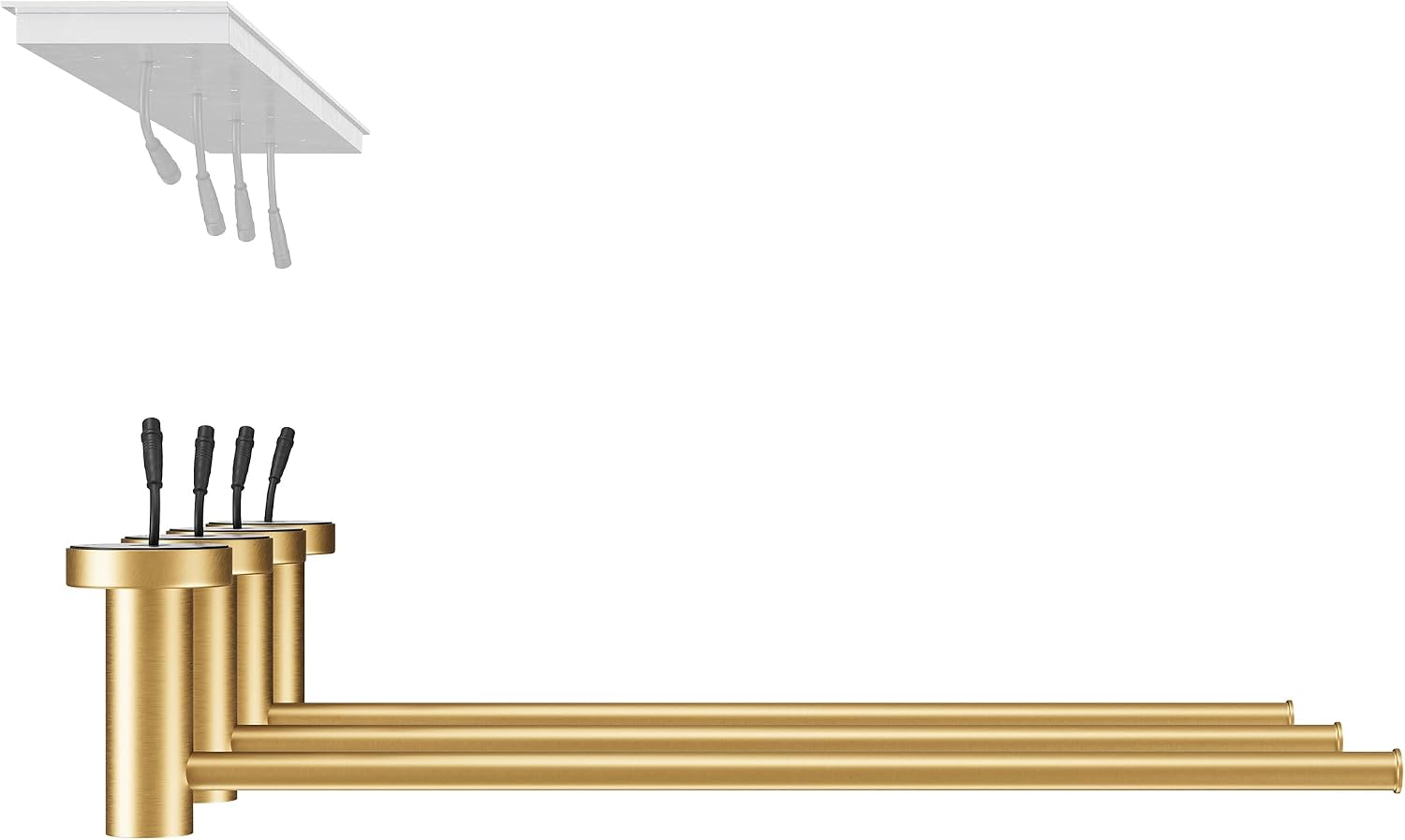 Swiss Madison Claire 3-Bar Electric Towel Warmer Heated Towel Racks for Bathroom in Brushed Gold