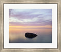 Rock at Sunset by Jim Becia Framed Art Print Wall Picture, Silver Scoop Frame, 28 x 24 inches