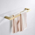 Brushed Gold Bathroom Accessories Set Stainless Steel Toilet Paper Holder Toilet Brush Holder Storage Shelf Towel Bar,Double Towel Bar