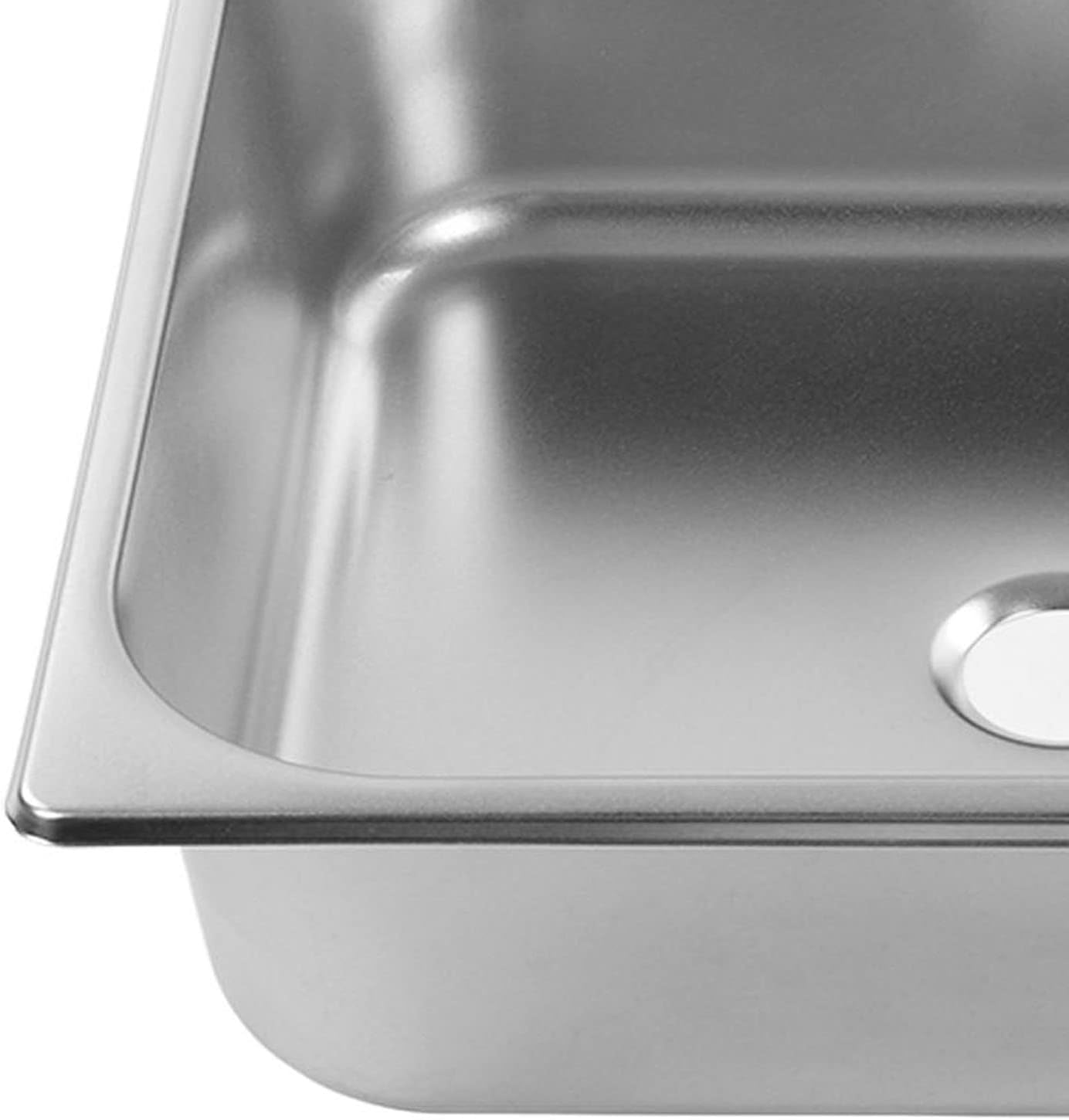 Single Sink Bowl, Fast Discharge Undermount Single Sink, Square Stainless Steel Kitchen Sink for RV Yacht Bathroom