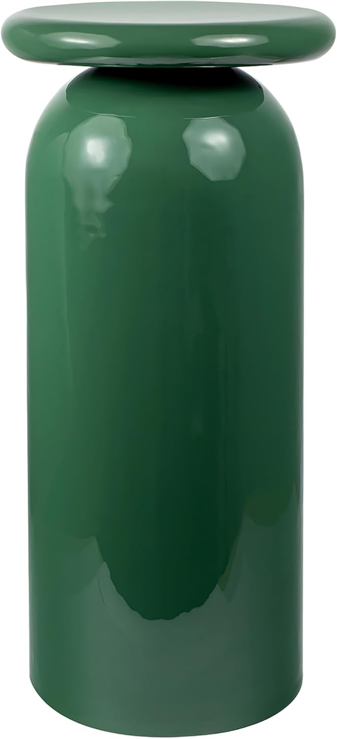JONATHAN Y END1008A Miles 22.75' Mid-Century Modern Metal Sleek Cylinder Drink Table, Green for Living Room, Bedroom, Office, Bathroom
