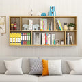 LITFAD 2 Shelves Wall Mounted Book Shelf, Floating Shelf for Wall Storage Modern Simple Open Back Wood Bookcase for Living Room Study Room Office, Light Walnut 39.5' L x 8' W x 25.5' H