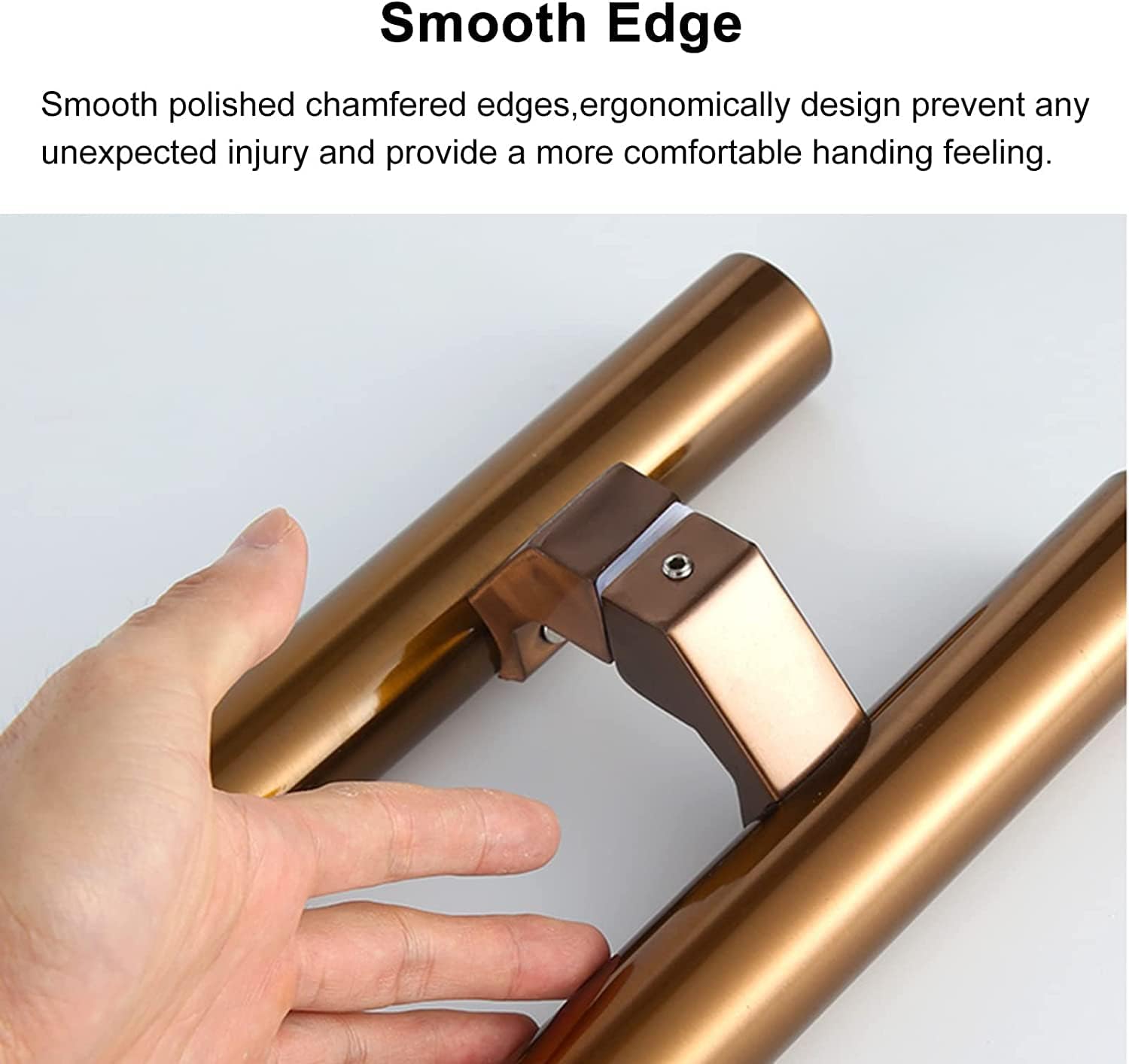 Barn Sliding Door Handle Glass Door Handle Glass Door Handle,Metal Round Tube Push Bar Handle,Bathroom Gate Bar,Stainless Steel Large Sliding Door Handle (Gold-60cm/23.6in