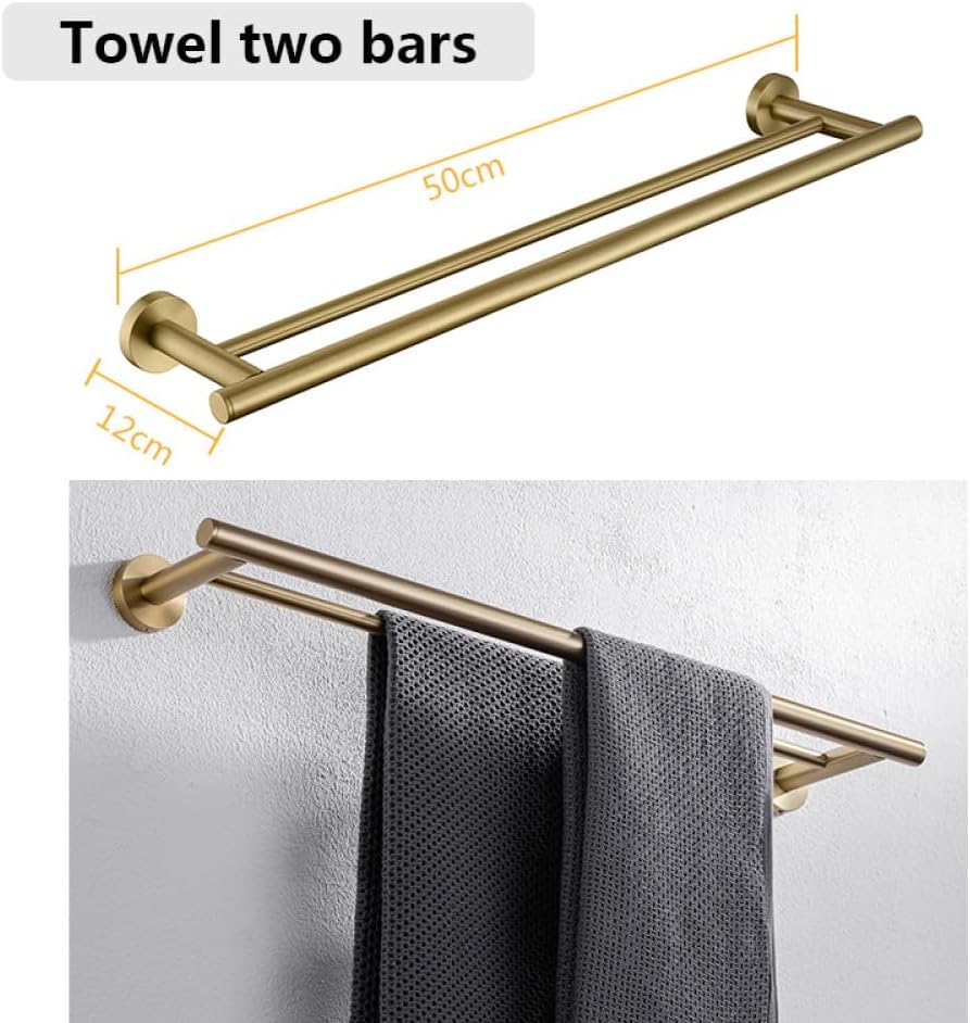 Stainless Steel Bathroom Hardware Set Bathroom Accessories Black Towel Rail Bar Rack Gold Towel Bar Shelf Towel Holder,002YG
