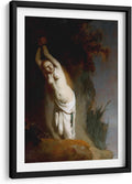 Canvas Lab | Andromeda Chained to the Rocks by Rembrandt van Rijn | 19 x 29 in | Fine Art Framed Print, Frame Color: Black, With Mat | Classical art, Baroque