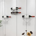 Bar Unit Floating Shelves, Metal Wine Rack Wall Mounted Modern, Elegant Storage For Living Room - With Hanging Wine Glass Rack Mini Bar Bottle Display Shelf Whiskey Shelf Corner Bar ( Color : White-3p