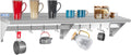 Hally Stainless Steel Shelf with 8 Hooks 14' x 60' Wall Mounted Pot Rack 400lb, NSF Commercial Floating Shelving for Storage Hanging Pots, Pans, cookware in Restaurant, Kitchen, Home and Hotel