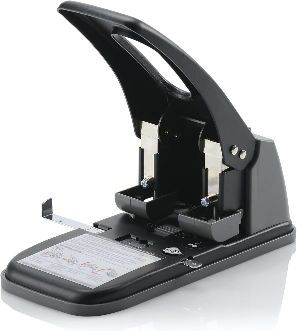 Swingline 2 Hole Punch, Hole Puncher, High Capacity, 100 Sheet Punch Capacity, Fixed Centers, Black (74190)