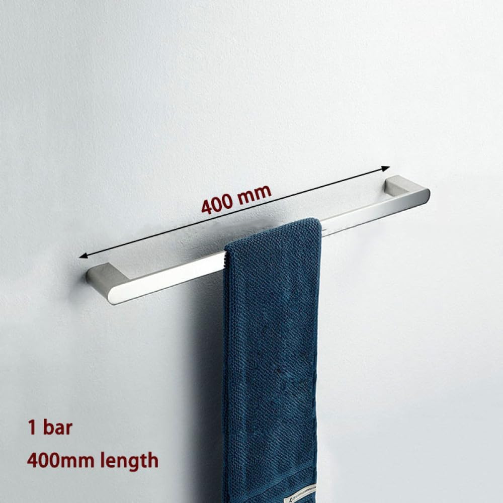 Silvery Mirror Chrome Polished Bathroom Hardware Set Towel Rack Toilet Paper Holder Soap Dish Towel Bar Hook Bathroom Hardware,1 Bar 400 mm