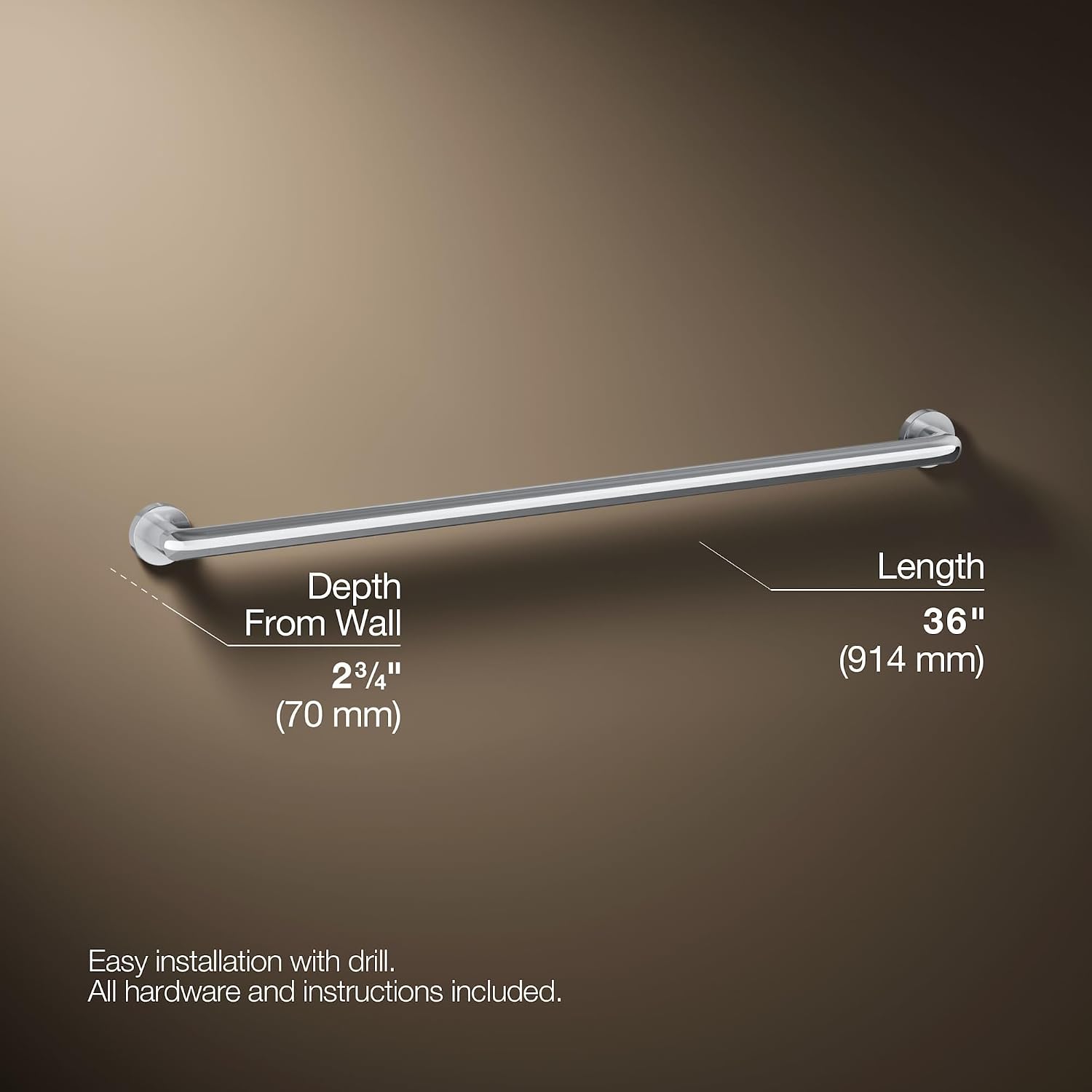 Kohler K-24551-BN Kumin Towel Bar, Vibrant Brushed Nickel