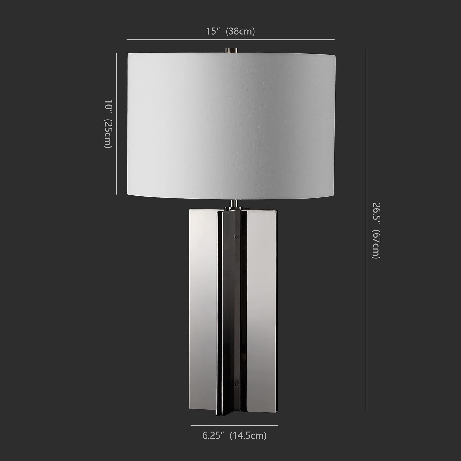 SAFAVIEH Couture Lighting Collection Rollins Square Metal Gold/White 27-inch Bedroom Living Room Home Office Desk Nightstand Table Lamp (LED Bulb Included)