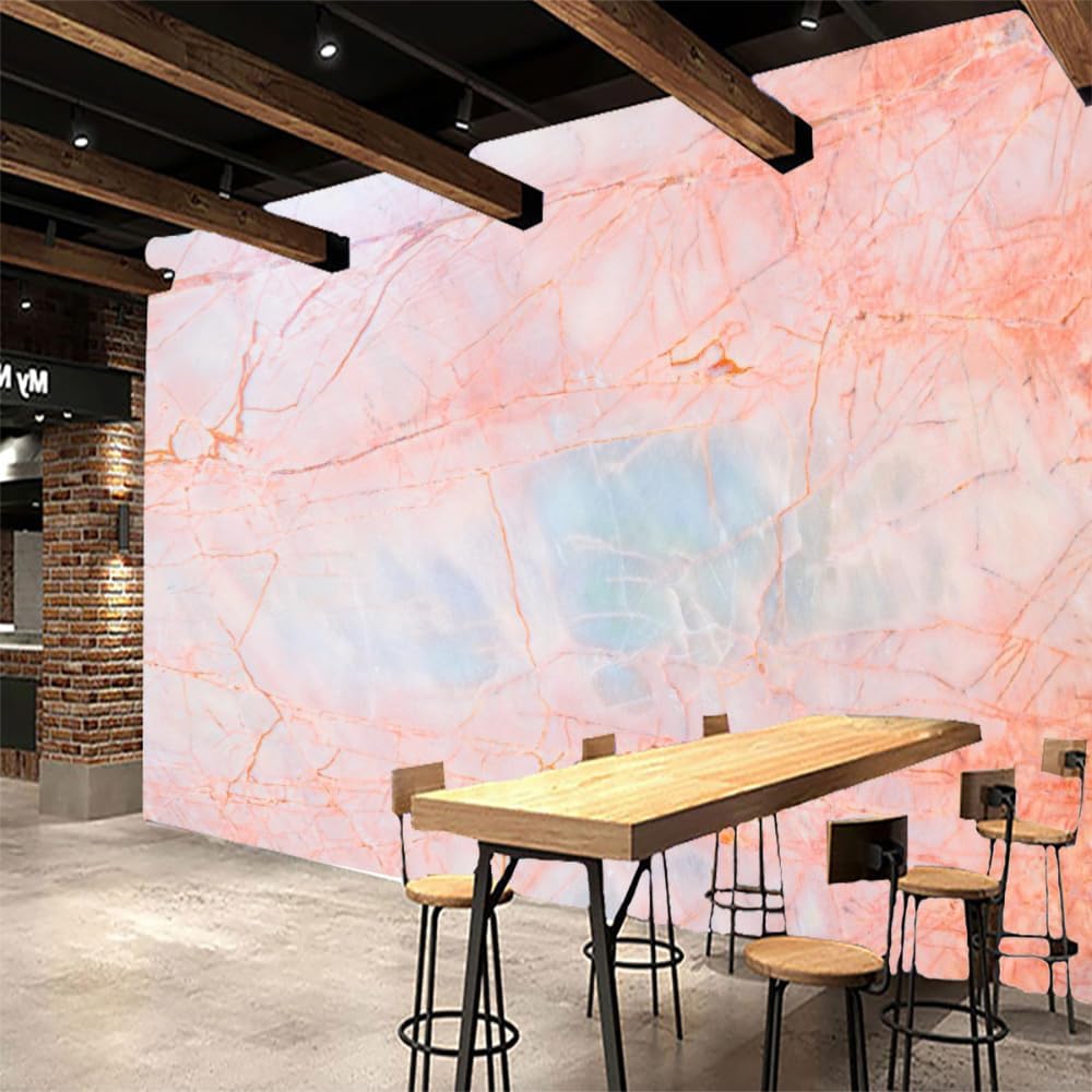 Marble Pink Large Wall Mural, Classic Texture Peel and Stick Wall Wallpaper Wall Paintings Wall Posters,for Living Room Bedroom Kitchen Wall Home Wall Decor,118''W x82.7''H