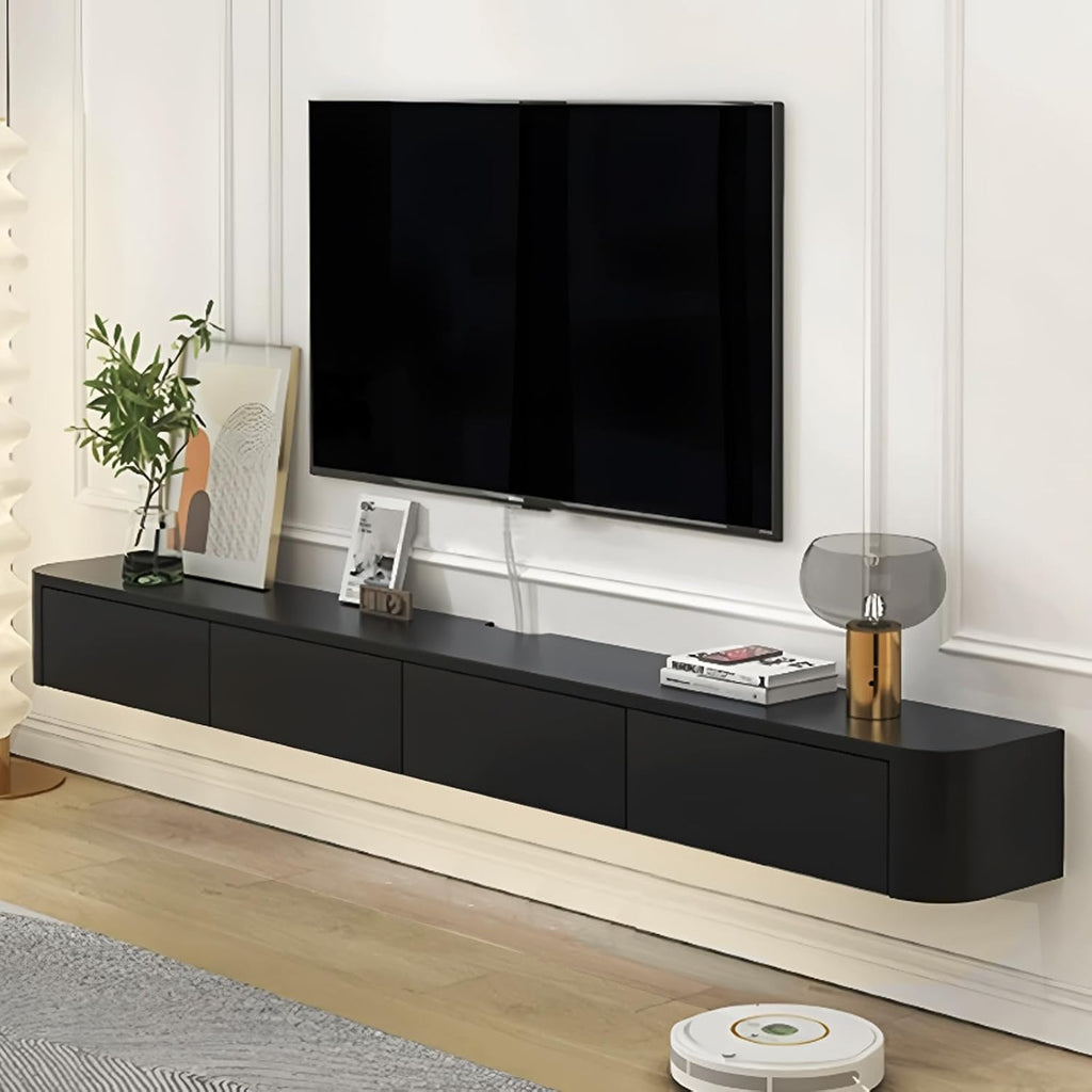 Floating TV Stand with Drawers for Bedroom,Solid Wood Living Room tv Stand with LED Lights,Suitable for Various scenarios Wall Shelf TV Cabinet Black&Light, 78.7'