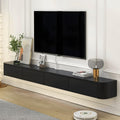 Floating TV Stand with Drawers for Bedroom,Solid Wood Living Room tv Stand with LED Lights,Suitable for Various scenarios Wall Shelf TV Cabinet Black&Light, 78.7'