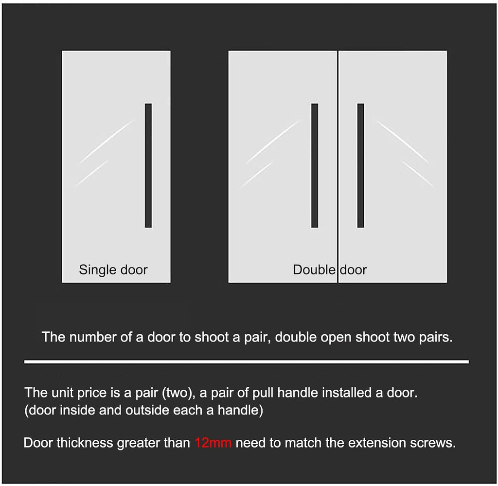 Modern Glass Door Handles for Sliding Doors,Modern Square/Rectangular Door Handle for Security Door Wooden Door,Push Door Handle with Mounting Screws (Color:Gold,Size:80cm (31 1/2')* 50cm)