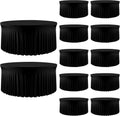 12 Pack 60 Inch Black Round Tablecloth with Skirt, Fitted Table Cover for 5FT Tables, Wrinkle Resistant and Washable Table Cloth for Wedding Party Banquet Buffet Indoor Outdoor Events