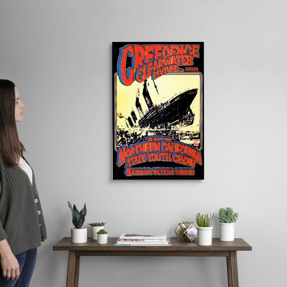 GREATBIGCANVAS Creedence Clearwater Revival Poster Canvas Wall Art Print, Classic Rock Home Decor Artwork, 20'x30'