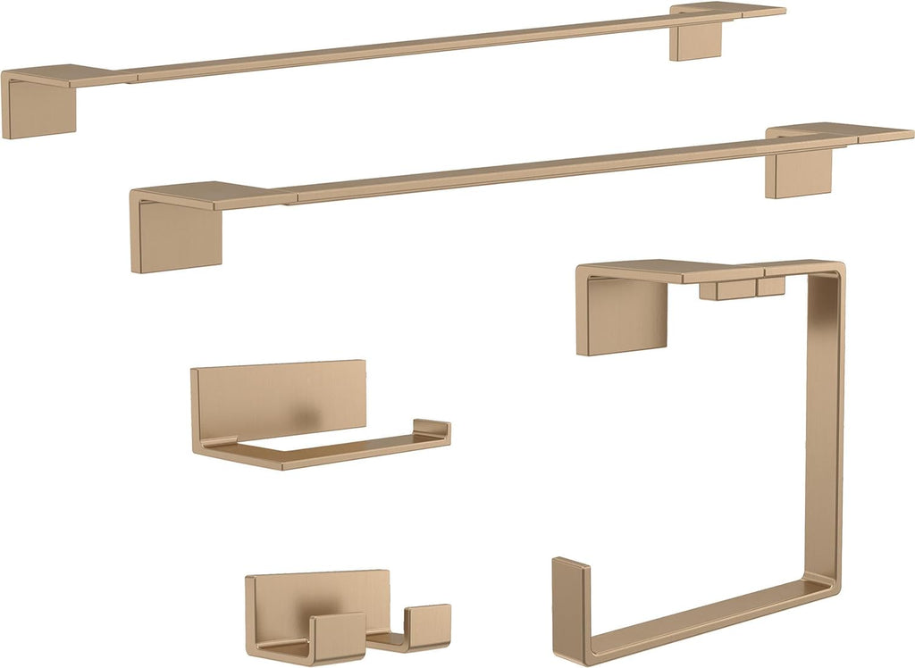 Delta Towel Rack | 24 Inch Champagne Bronze Towel Bar for Bathroom, Kitchen | Vero Accessories
